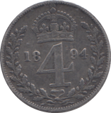 1894 MAUNDY FOURPENCE ( GF )