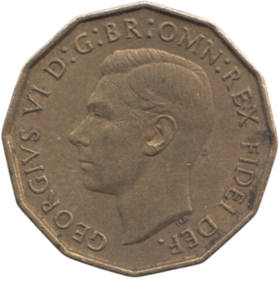 1951 BRASS THREEPENCE ( AUNC ) REF 8