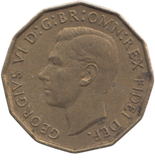 1951 BRASS THREEPENCE ( AUNC ) REF 8