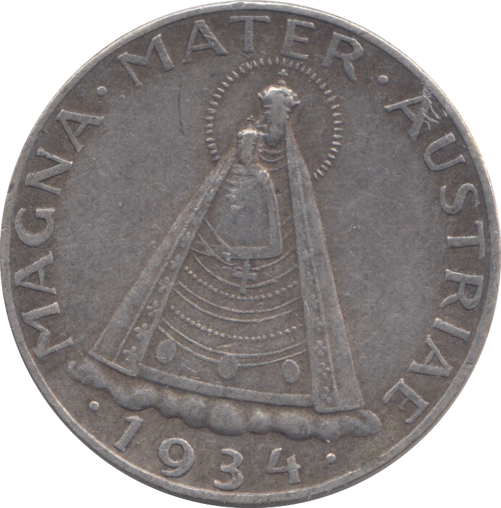 1934 SILVER AUSTRIA 5 SCHILLING