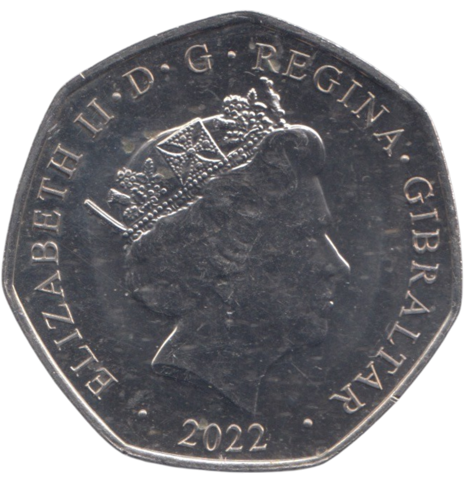 2022 50 PENCE CHRISTMAS GIBRALTAR