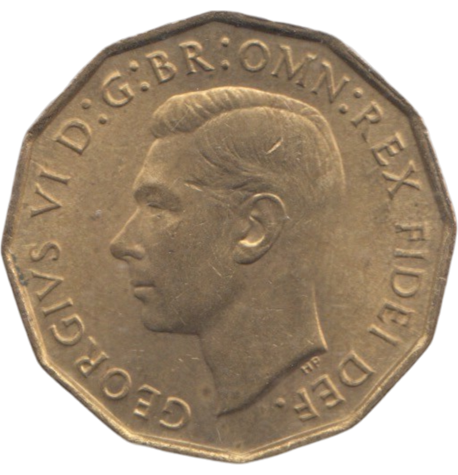 1951 BRASS THREEPENCE ( AUNC ) REF 20