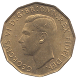 1951 BRASS THREEPENCE ( AUNC ) REF 20