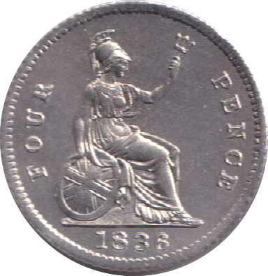 1836 FOURPENCE ( UNC )