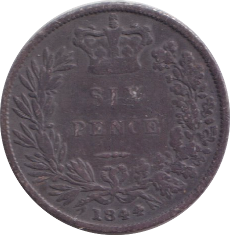 1844 SIXPENCE ( FINE )