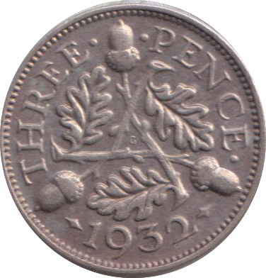 1932 THREEPENCE ( VF )