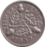 1932 THREEPENCE ( VF )