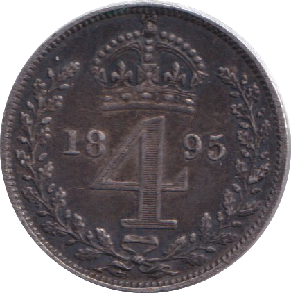 1895 MAUNDY FOURPENCE ( VF )