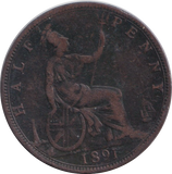 1891 HALFPENNY ( FINE )