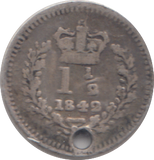 1842 HOLED THREE HALFPENCE ( FINE )