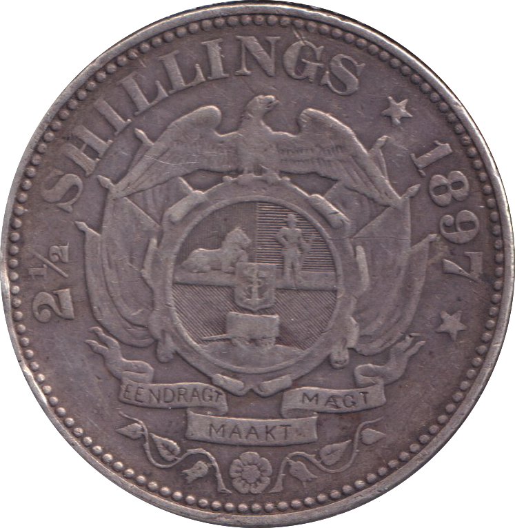 1897 SILVER 2 1/2 SHILLINGS SOUTH AFRICA