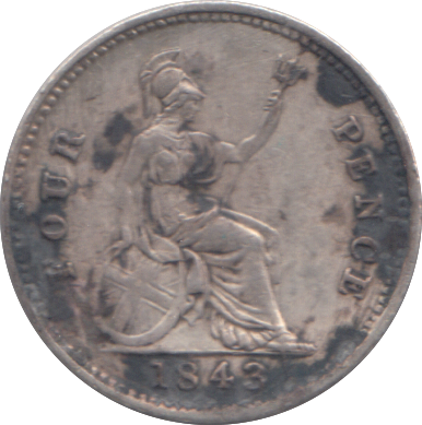 1843 FOURPENCE ( VF )