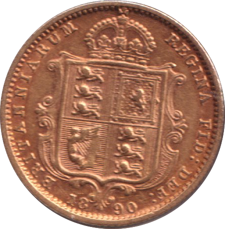 1890 GOLD HALF SOVEREIGN ( GVF )