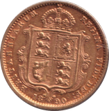 1890 GOLD HALF SOVEREIGN ( GVF )