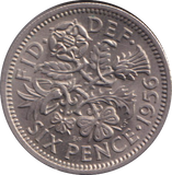 1956 SIXPENCE ( BU )