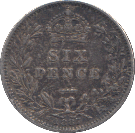 1887 SIXPENCE (  GF )