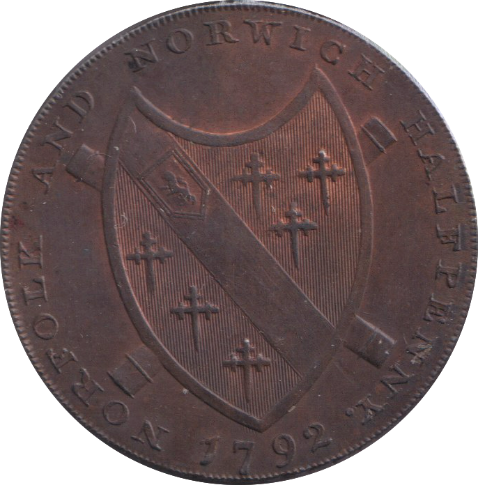 1792 HALF PENNY TOKEN NORWICH
