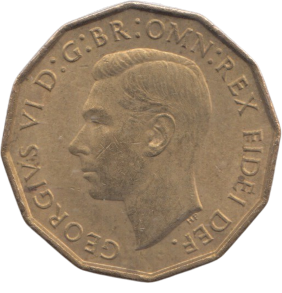 1951 BRASS THREEPENCE ( AUNC ) REF 7
