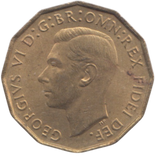 1951 BRASS THREEPENCE ( AUNC ) REF 25