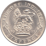 1911 SIXPENCE ( UNC )