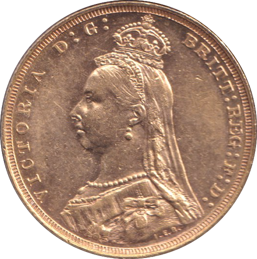 1890 GOLD SOVEREIGN ( AUNC ) SYDNEY MINT