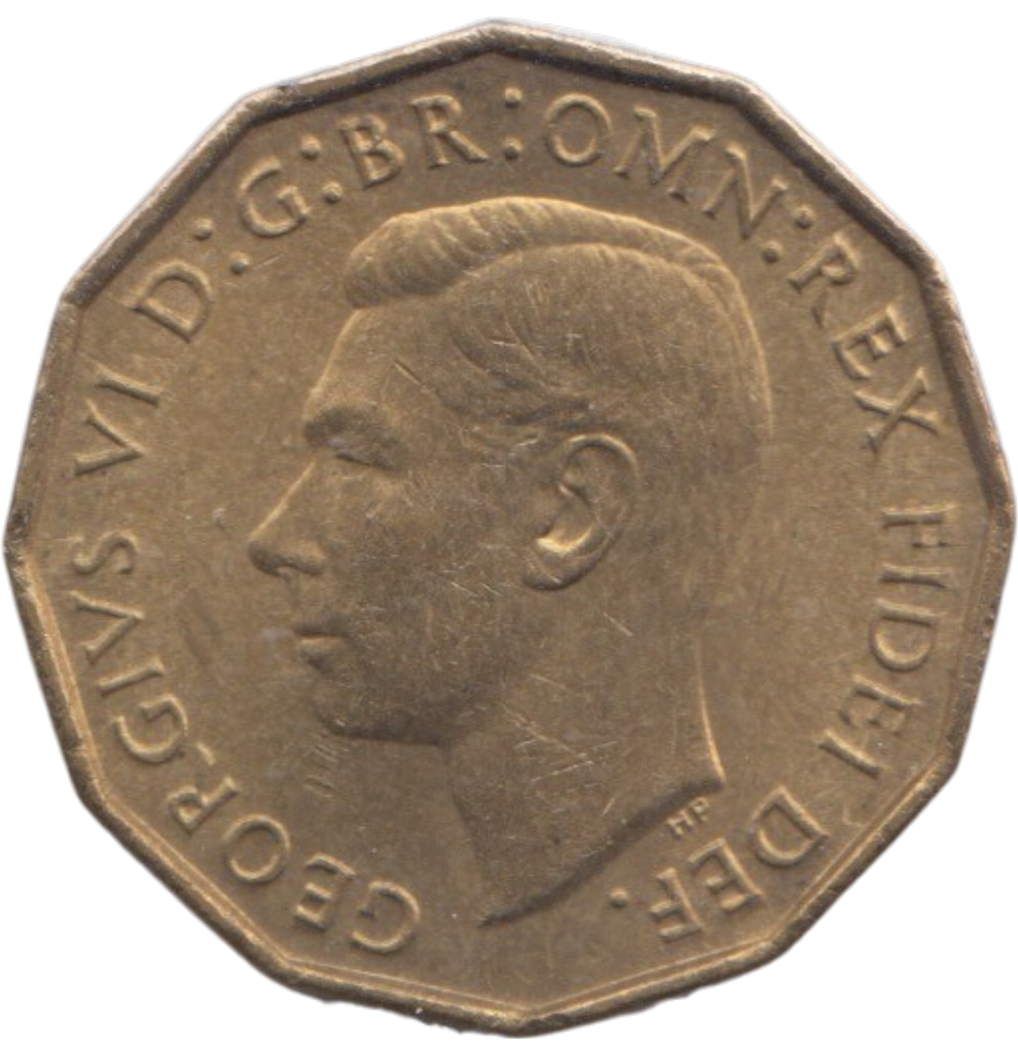 1951 BRASS THREEPENCE ( AUNC ) REF 6