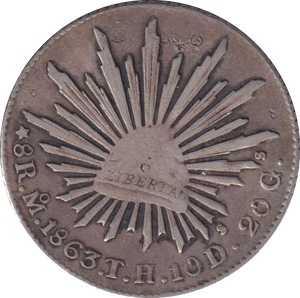 1863 SILVER 8 REALES MEXICO