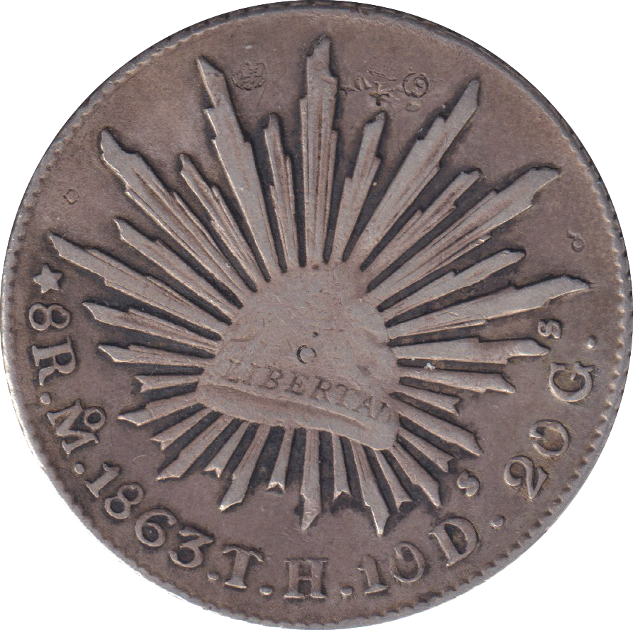 1863 SILVER 8 REALES MEXICO
