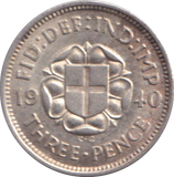 1940 THREEPENCE ( UNC )