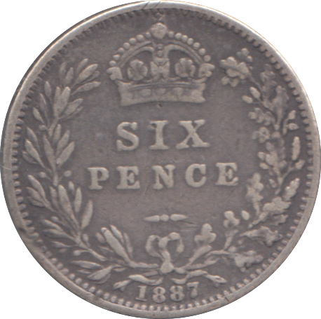 1887 SIXPENCE (  GF )