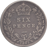 1887 SIXPENCE (  GF )