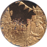 1974 SILVER GOLD PLATED WINSTON CHURCHILL LIBERATION MARCH MEDALLION
