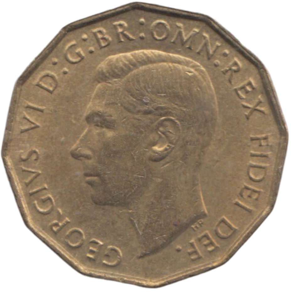 1951 BRASS THREEPENCE ( AUNC ) REF 24