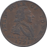 1795 YORK HALFPENNY TOKEN