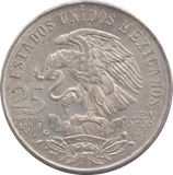 1968 SILVER MEXICO 25 PESTAS