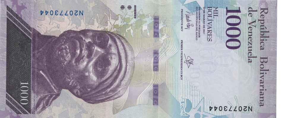 2017 VENEZUELA 1000 BOLIVARES BANKNOTE REF-1721