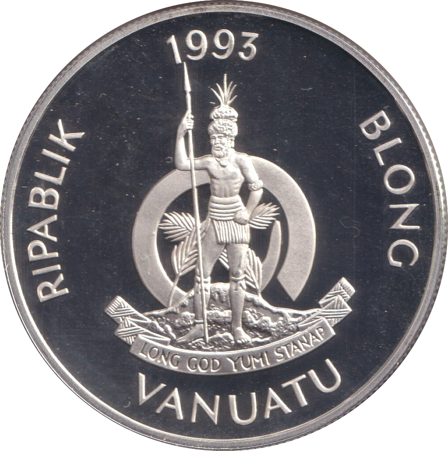 1993 SILVER PROOF FIFTY VATU VANUATU