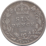 1891 SIXPENCE ( NF )