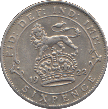 1922 SIXPENCE ( GVF )