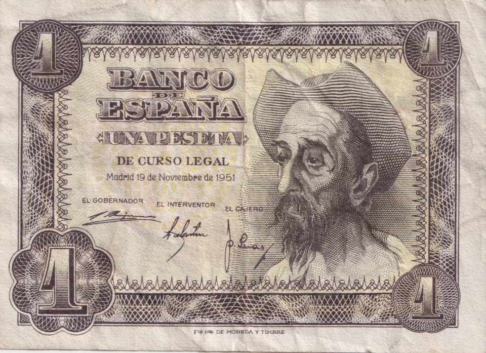 1951 1 PESTAS BANKNOTE SPAIN REF-1637