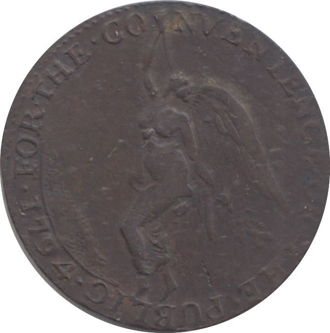 1794 CONVENIENCE OF THE PUBLIC  ANGEL SHEAF HALFPENNY TOKEN