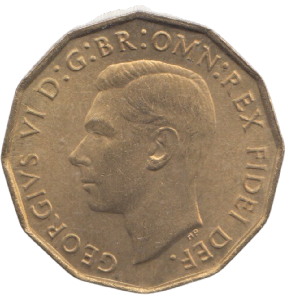 1951 BRASS THREEPENCE ( AUNC ) REF 23