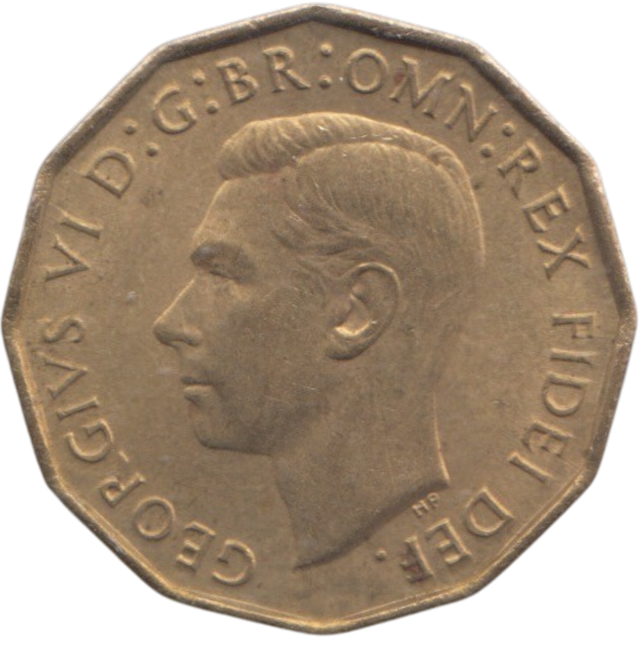 1951 BRASS THREEPENCE ( AUNC ) REF 4