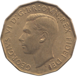 1951 BRASS THREEPENCE ( AUNC ) REF 4