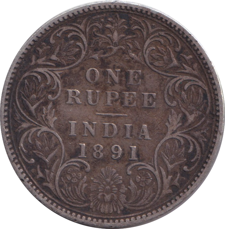1891 SILVER 1 RUPEE INDIA