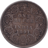 1891 SILVER 1 RUPEE INDIA