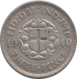 1940 THREEPENCE ( EF )