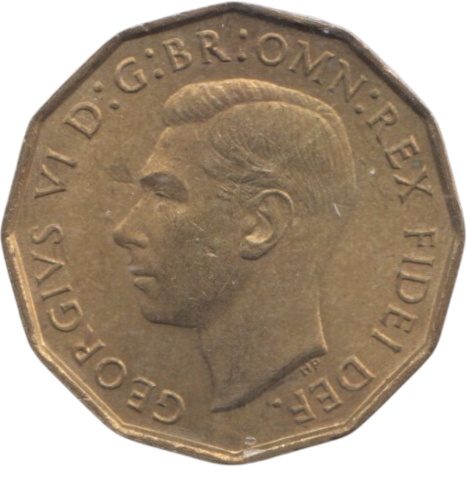 1951 BRASS THREEPENCE ( AUNC ) REF 22