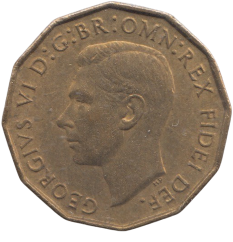 1951 BRASS THREEPENCE ( AUNC ) REF 3