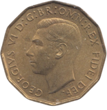 1951 BRASS THREEPENCE ( AUNC ) REF 22